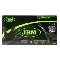  JBM 54178 - GUANTES NEGROS DESECHABLES DE NITRILO T:L 7,0MIL (100 UDS.)