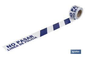 COFAN 11000316 - CINTA BALIZ. "NO PASAR LINEA POLICIA" 80MMX100MTS