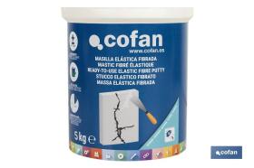 COFAN 15801095 - MASILLA ELASTICA FIBRADA PARA EXTERIOR 1 KG