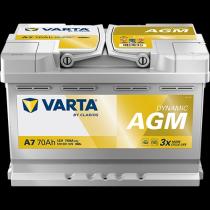  VARTA A7 - BATERÍA VARTA AGM L3 12V 70AH 760A EN + D